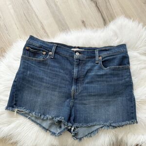 Levi’s High Rise Denim Shorts Size 34 Raw Hem